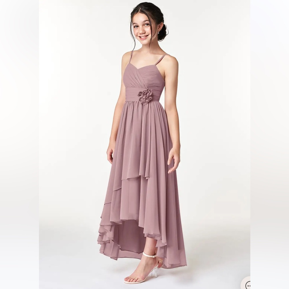 Azazie Catalina Juniors Dusty Rose A Line Dress